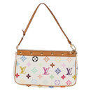 LOUIS VUITTON Multicolor Pochette Accessoires Pouch White M92649 LV Auth 131819V-2