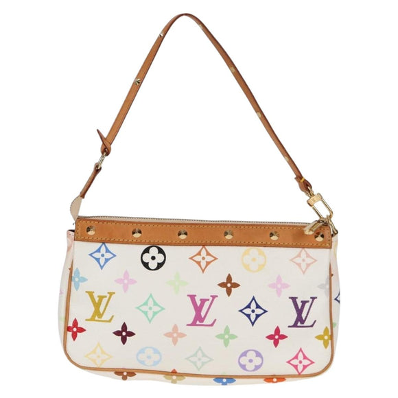 LOUIS VUITTON Multicolor Pochette Accessoires Pouch White M92649 LV Auth 131819V