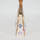 LOUIS VUITTON Multicolor Pochette Accessoires Pouch White M92649 LV Auth 131819V-4