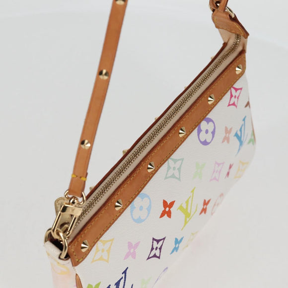 LOUIS VUITTON Multicolor Pochette Accessoires Pouch White M92649 LV Auth 131819V