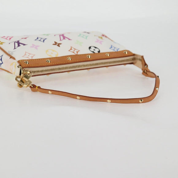 LOUIS VUITTON Multicolor Pochette Accessoires Pouch White M92649 LV Auth 131819V