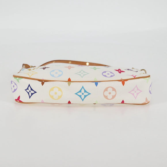 LOUIS VUITTON Multicolor Pochette Accessoires Pouch White M92649 LV Auth 131819V