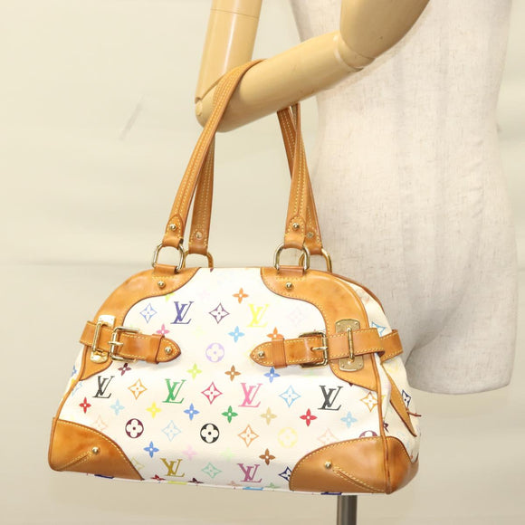 LOUIS VUITTON Monogram Multicolor Claudia Hand Bag White M40193 LV Auth 131825
