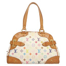 LOUIS VUITTON Monogram Multicolor Claudia Hand Bag White M40193 LV Auth 131825-2