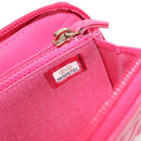 CHANEL Boy Chanel Wallet Caviar Skin Pink Gold CC Auth 131833M-12