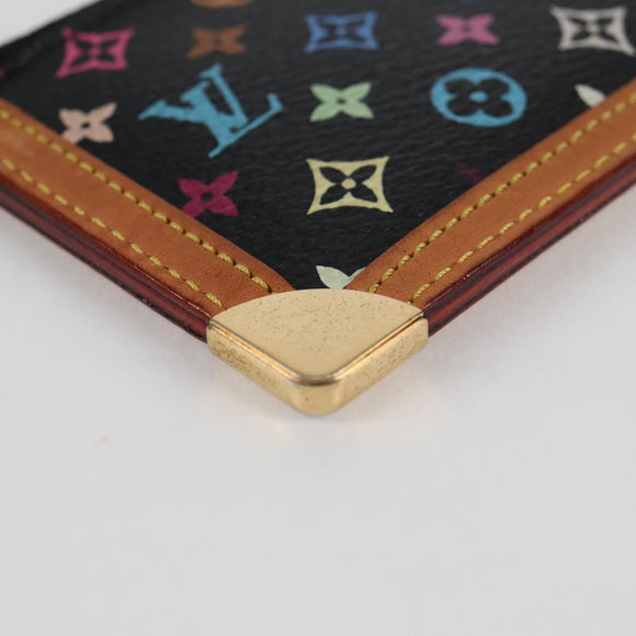 LOUIS VUITTON Multicolor Pochette Cles Münztäschchen Schwarz M13664 LV Auth 131839V