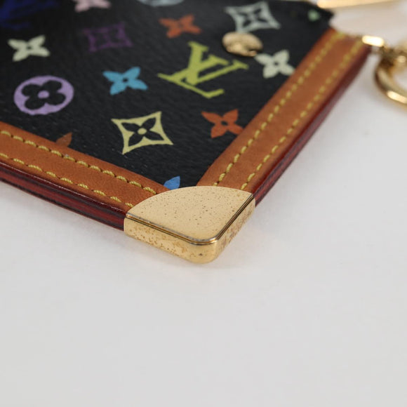LOUIS VUITTON Multicolor Pochette Cles Münztäschchen Schwarz M13664 LV Auth 131839V