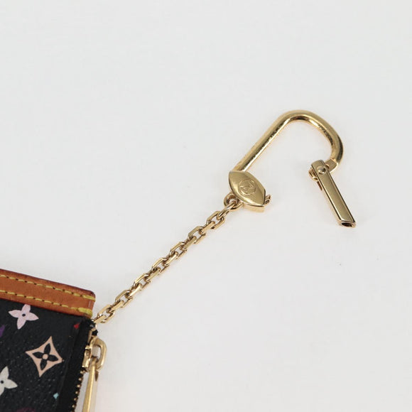 LOUIS VUITTON Multicolor Pochette Cles Coin Purse Black M13664 LV Auth 131839V