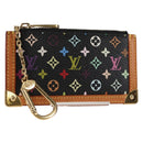 LOUIS VUITTON Multicolor Pochette Cles Münztäschchen Schwarz M13664 LV Auth 131839V-1