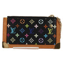 LOUIS VUITTON Multicolor Pochette Cles Münztäschchen Schwarz M13664 LV Auth 131839V-2
