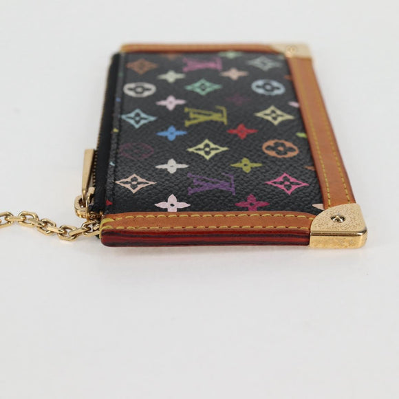 LOUIS VUITTON Multicolor Pochette Cles Münztäschchen Schwarz M13664 LV Auth 131839V