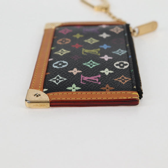 LOUIS VUITTON Multicolor Pochette Cles Münztäschchen Schwarz M13664 LV Auth 131839V