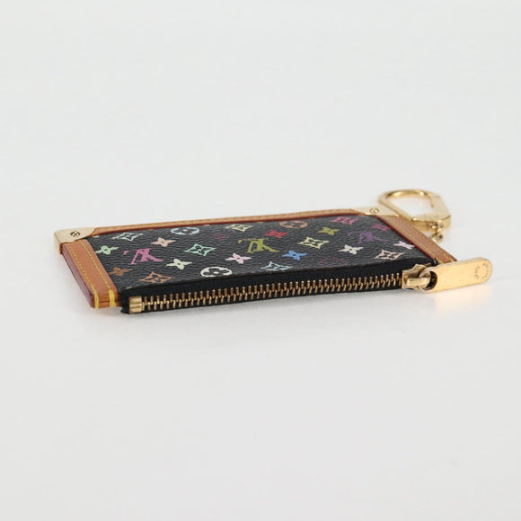LOUIS VUITTON Multicolor Pochette Cles Münztäschchen Schwarz M13664 LV Auth 131839V