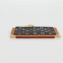 LOUIS VUITTON Multicolor Pochette Cles Münztäschchen Schwarz M13664 LV Auth 131839V-6