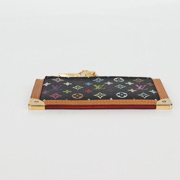 LOUIS VUITTON Multicolor Pochette Cles Münztäschchen Schwarz M13664 LV Auth 131839V