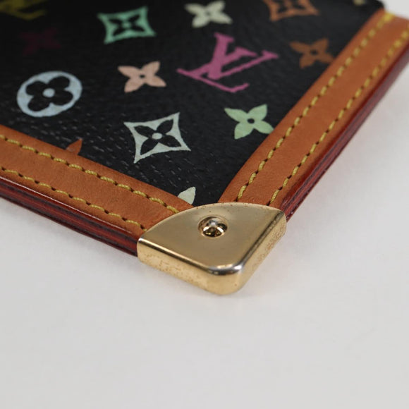 LOUIS VUITTON Multicolor Pochette Cles Münztäschchen Schwarz M13664 LV Auth 131839V
