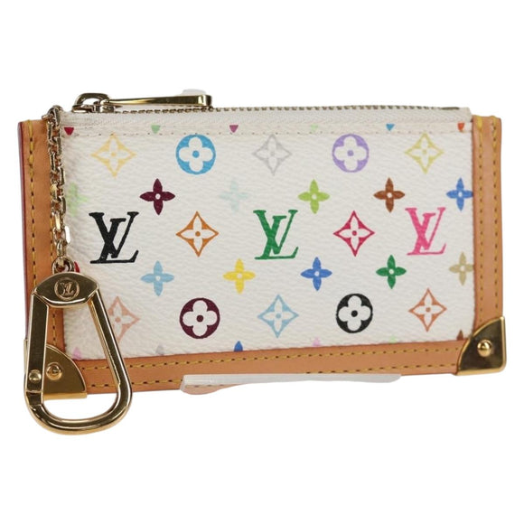 LOUIS VUITTON Multicolor Pochette Cles Muntbuidel Wit M92655 LV Auth 131840V
