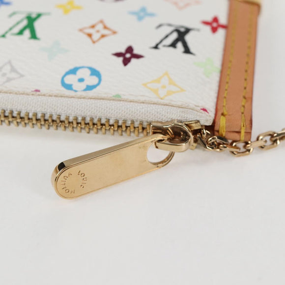 LOUIS VUITTON Multicolor Pochette Cles Muntbuidel Wit M92655 LV Auth 131840V