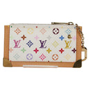 LOUIS VUITTON Multicolor Pochette Cles Muntbuidel Wit M92655 LV Auth 131840V-2