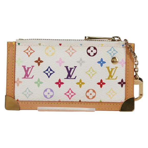 LOUIS VUITTON Multicolor Pochette Cles Muntbuidel Wit M92655 LV Auth 131840V