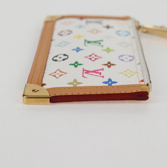 LOUIS VUITTON Multicolor Pochette Cles Muntbuidel Wit M92655 LV Auth 131840V