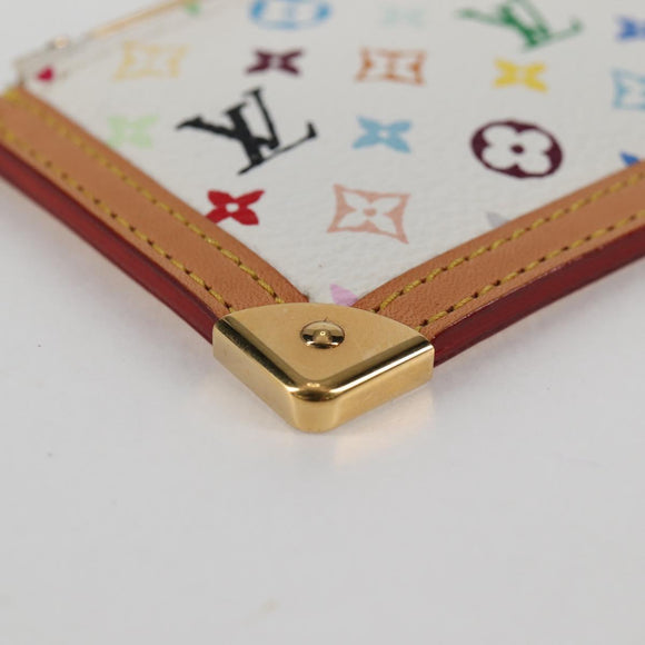 LOUIS VUITTON Multicolor Pochette Cles Muntbuidel Wit M92655 LV Auth 131840V