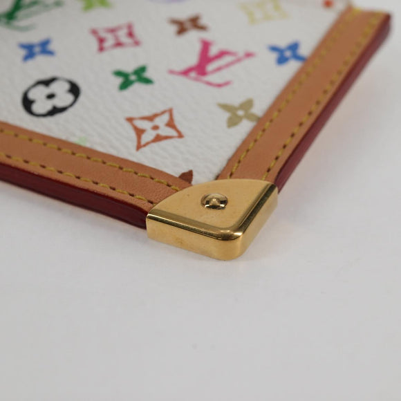 LOUIS VUITTON Multicolor Pochette Cles Muntbuidel Wit M92655 LV Auth 131840V