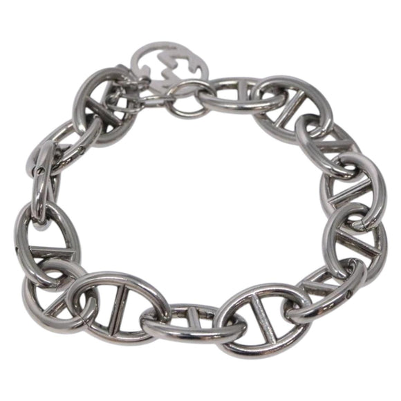 GUCCI Anchor Chain Bracelet metal Silver Auth 131854