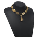 CHANEL Necklace metal Gold Tone CC Auth 131855-1