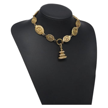 CHANEL Necklace metal Gold Tone CC Auth 131855
