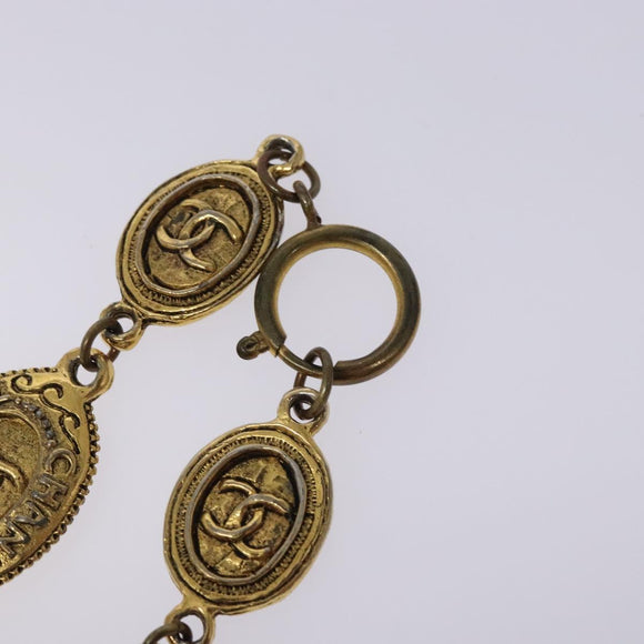 CHANEL Necklace metal Gold Tone CC Auth 131855