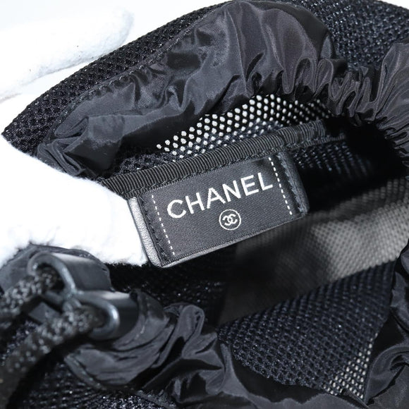 CHANEL Club Case Wood Racket and Rubber ball set Black CC Auth 131858V