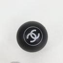 CHANEL Club Case Wood Racket and Rubber ball set Black CC Auth 131858V-8