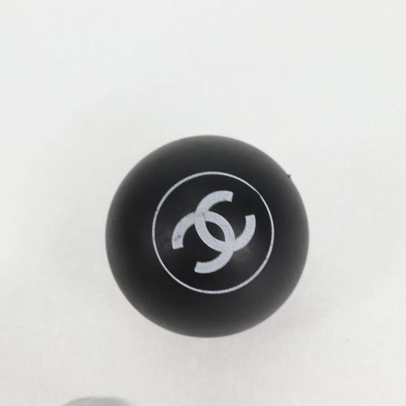 CHANEL Club Case Wood Racket and Rubber ball set Black CC Auth 131858SAV