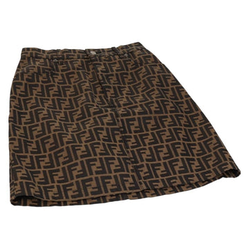 FENDI Zucca Canvas Skirt Black Brown Auth 131861V