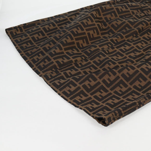 FENDI Zucca Canvas Skirt Black Brown Auth 131861V