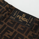FENDI Zucca Canvas Skirt Black Brown Auth 131861V-5
