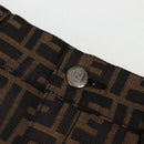 FENDI Zucca Canvas Skirt Black Brown Auth 131861V-6