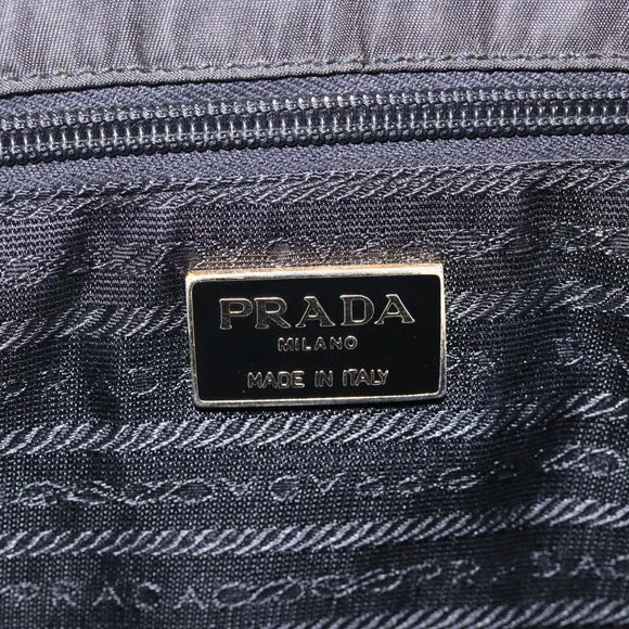 PRADA Hand Bag Nylon Black Gold Auth 131867