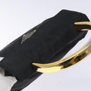 PRADA Hand Bag Nylon Black Gold Auth 131867-6