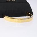 PRADA Hand Bag Nylon Black Gold Auth 131867-7
