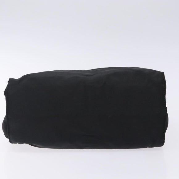 PRADA Hand Bag Nylon Black Gold Auth 131867