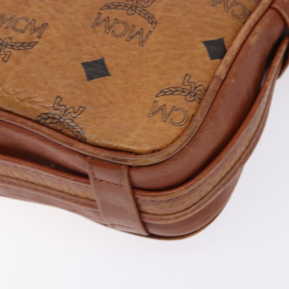 MCM Logogram Vicetos Shoulder Bag PVC Brown Gold Auth 131889