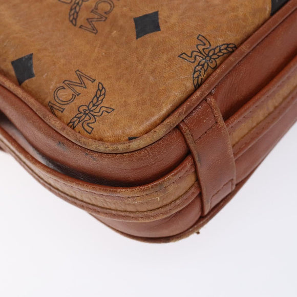 MCM Logogram Vicetos Shoulder Bag PVC Brown Gold Auth 131889