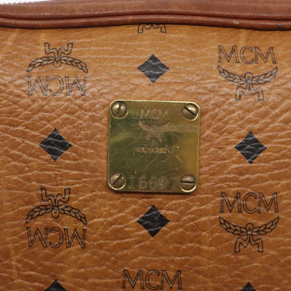 MCM Logogram Vicetos Shoulder Bag PVC Brown Gold Auth 131889