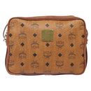 MCM Logogram Vicetos Shoulder Bag PVC Brown Gold Auth 131889-2