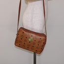 MCM Logogram Vicetos Shoulder Bag PVC Brown Gold Auth 131889-22