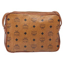 MCM Logogram Vicetos Shoulder Bag PVC Brown Gold Auth 131889-3