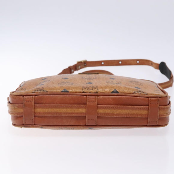 MCM Logogram Vicetos Shoulder Bag PVC Brown Gold Auth 131889