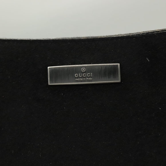 GUCCI Shoulder Bag Wool Black Silver 001 3193 Auth 131899